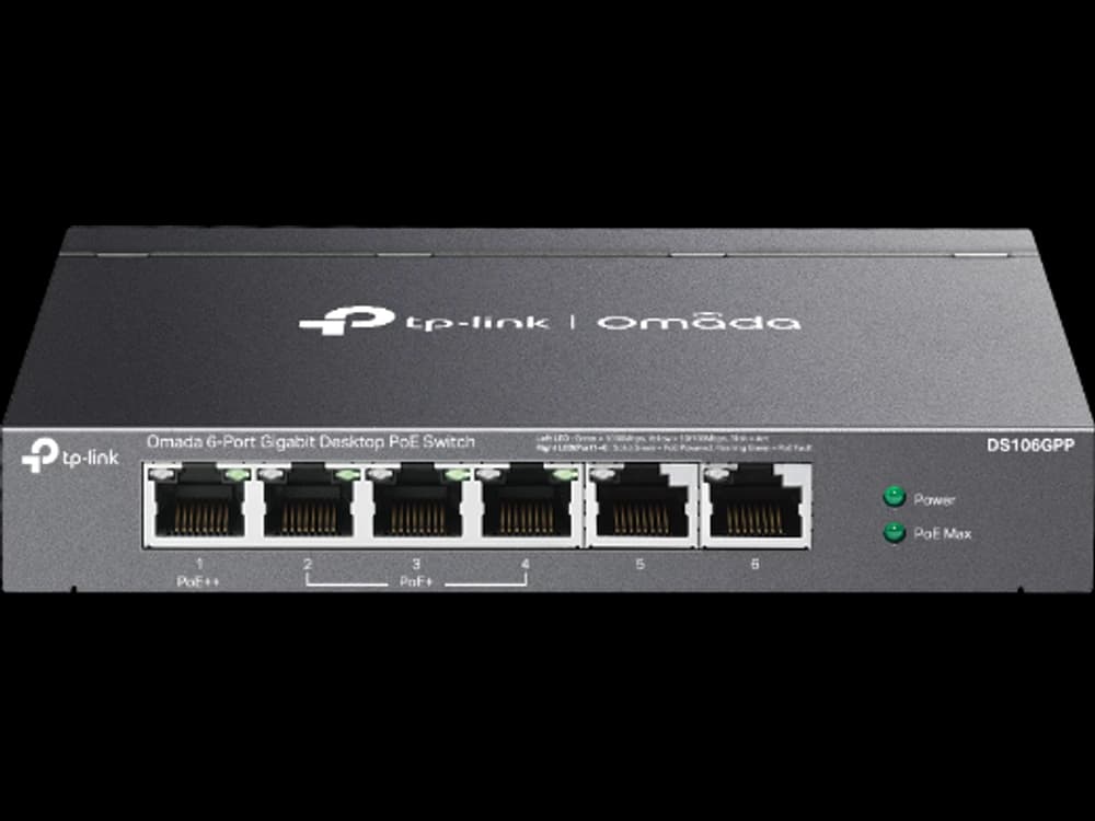 TP-Link DS106GPP DS106GPP Omada 6 埠 Gigabit 非管理型桌上型交換器(含 3 埠 PoE+ 和 1 埠 PoE++)