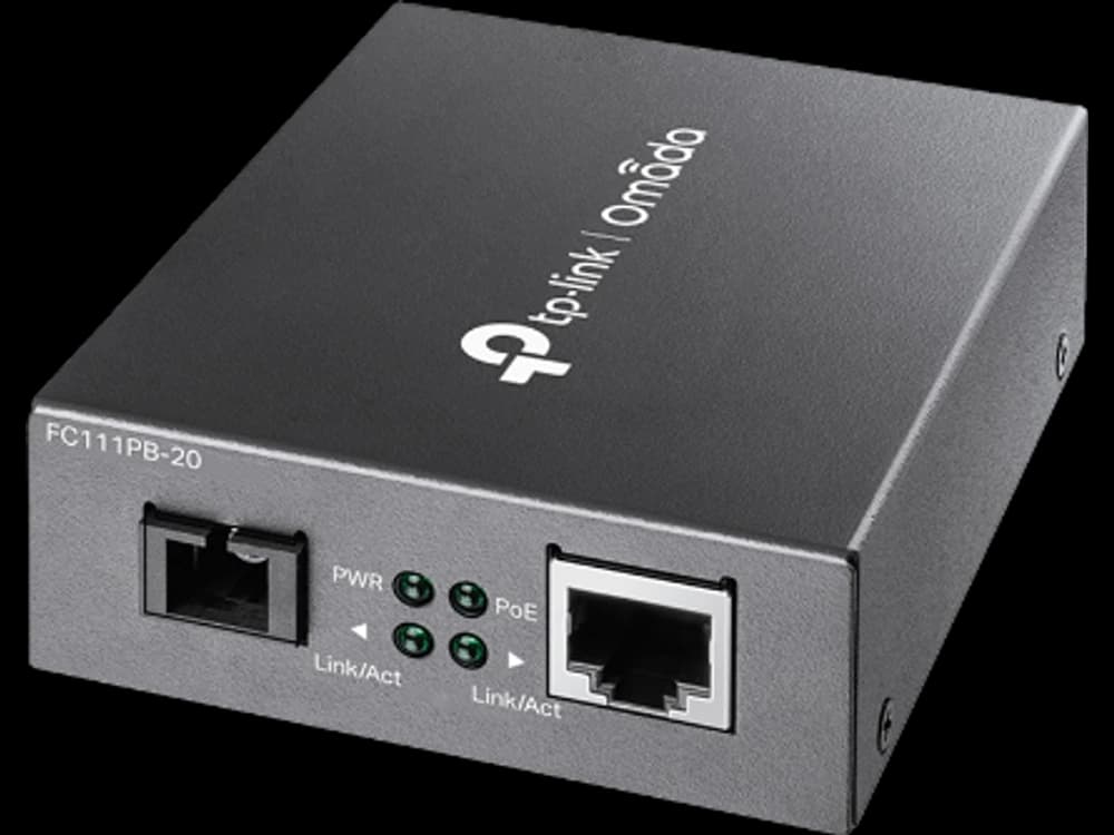 TP-Link FC111PB-20 FC111PB-20 10/100Mbps WDM 乙太網路轉光纖轉換器含 PoE 連接埠(單模單芯)