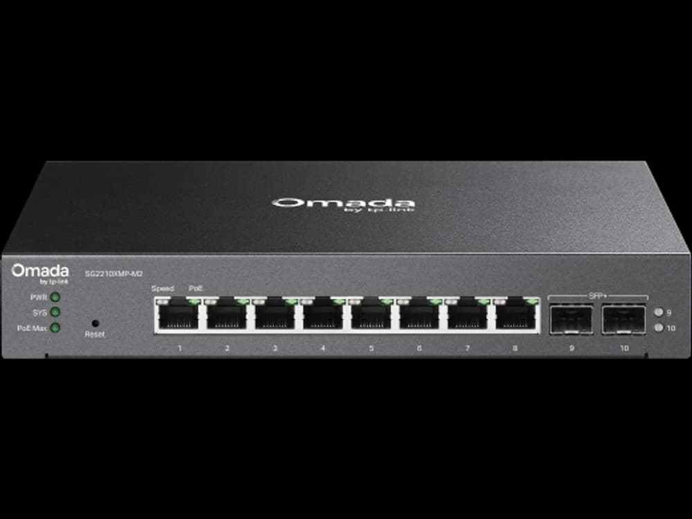 TP-Link SG2210XMP-M2 SG2210XMP-M2 8 埠 2.5G PoE+ 與 2 埠 10G SFP+ 交換器