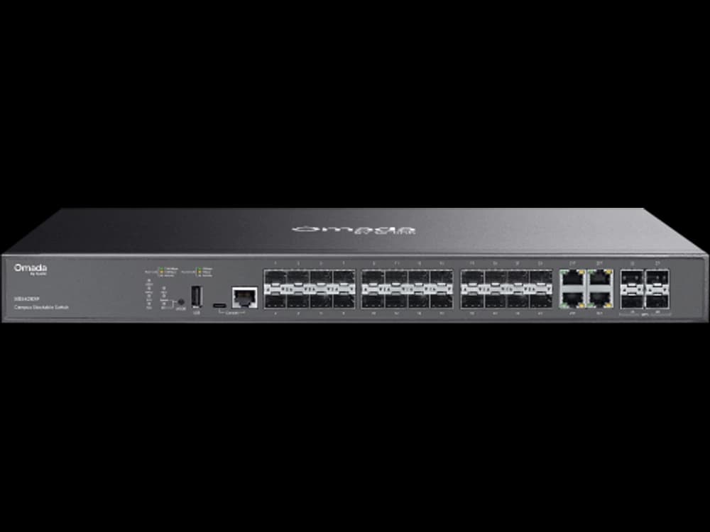 TP-Link SG5428XF SG5428XF Omada 24 埠 SFP 可堆疊 Lite L3 管理型交換器 (含 4 個 10G 插槽)