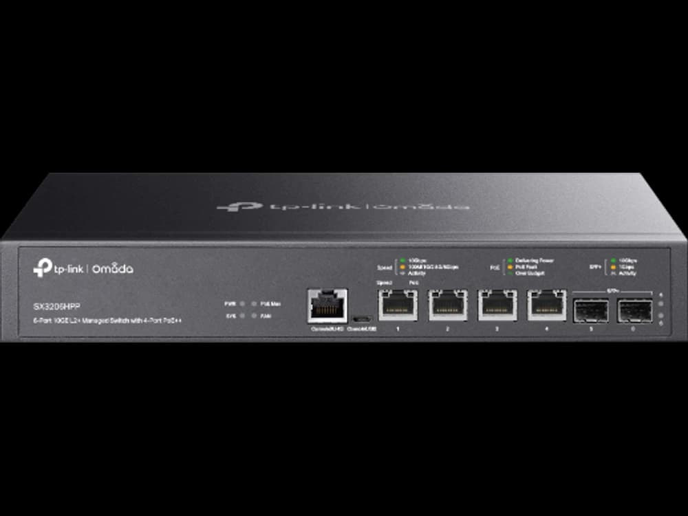 TP-Link SX3206HPP SX3206HPP 4 埠 10G PoE++ 與 2 埠 10G SFP+ 交換器