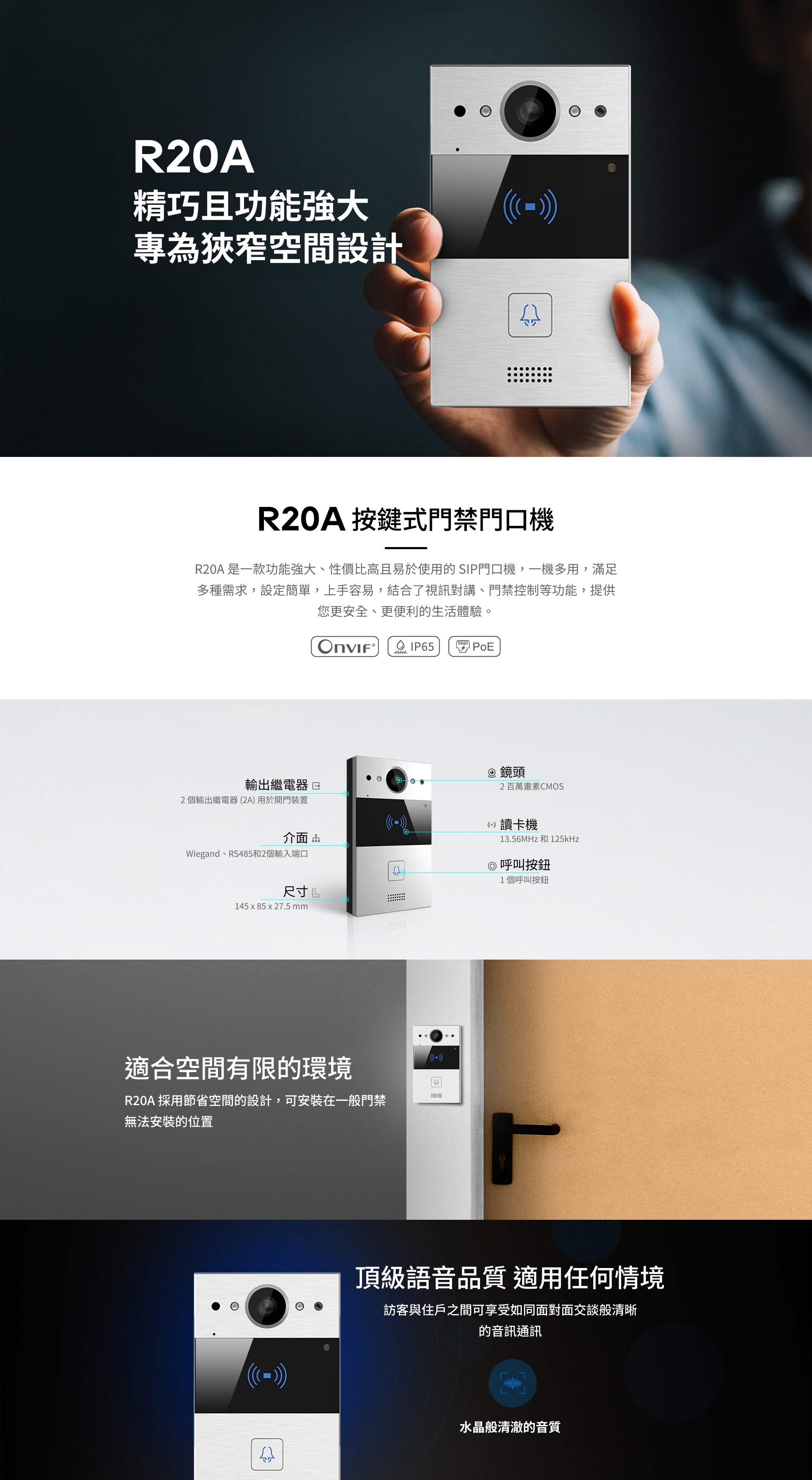 AKUVOX R20A 小型視訊門口機 產品圖片 1