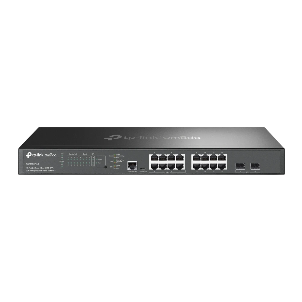 TP-Link SG3218XP-M2 SG3218XP-M2 16 埠 2.5G 和 2 埠 10GE SFP+ L2+ 管理型交換器 (含 8 埠 PoE+)